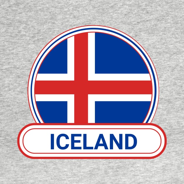 Iceland Country Badge - Iceland Flag by Yesteeyear